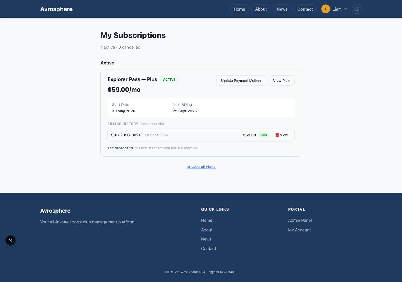 My subscription
