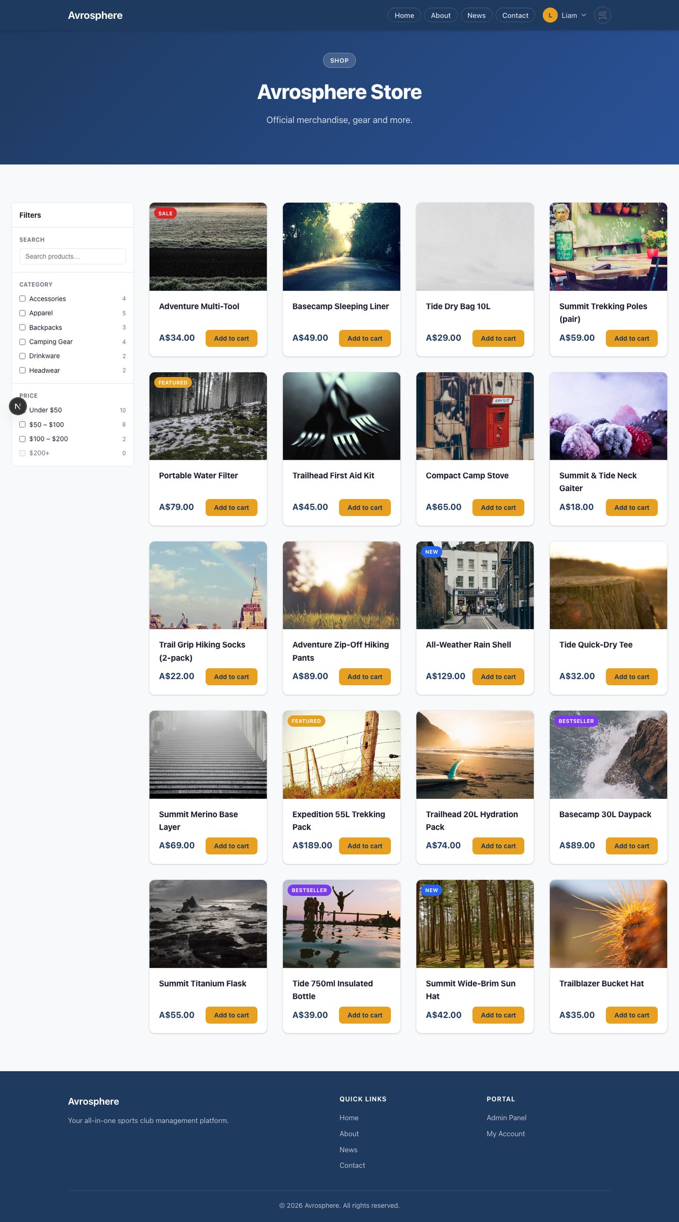 Avrosphere store listing